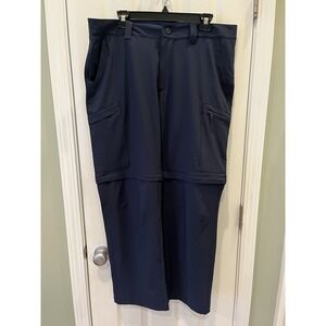 Columbia Pants Mens 36x30 Navy Blue PFG Omni Shade Convertible Hiking Cargo Fish